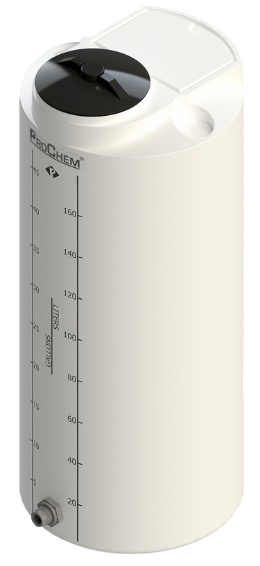 50 Gal ProChem® Vertical Tank w/Bulkhead Fittings - Twist Lid 8